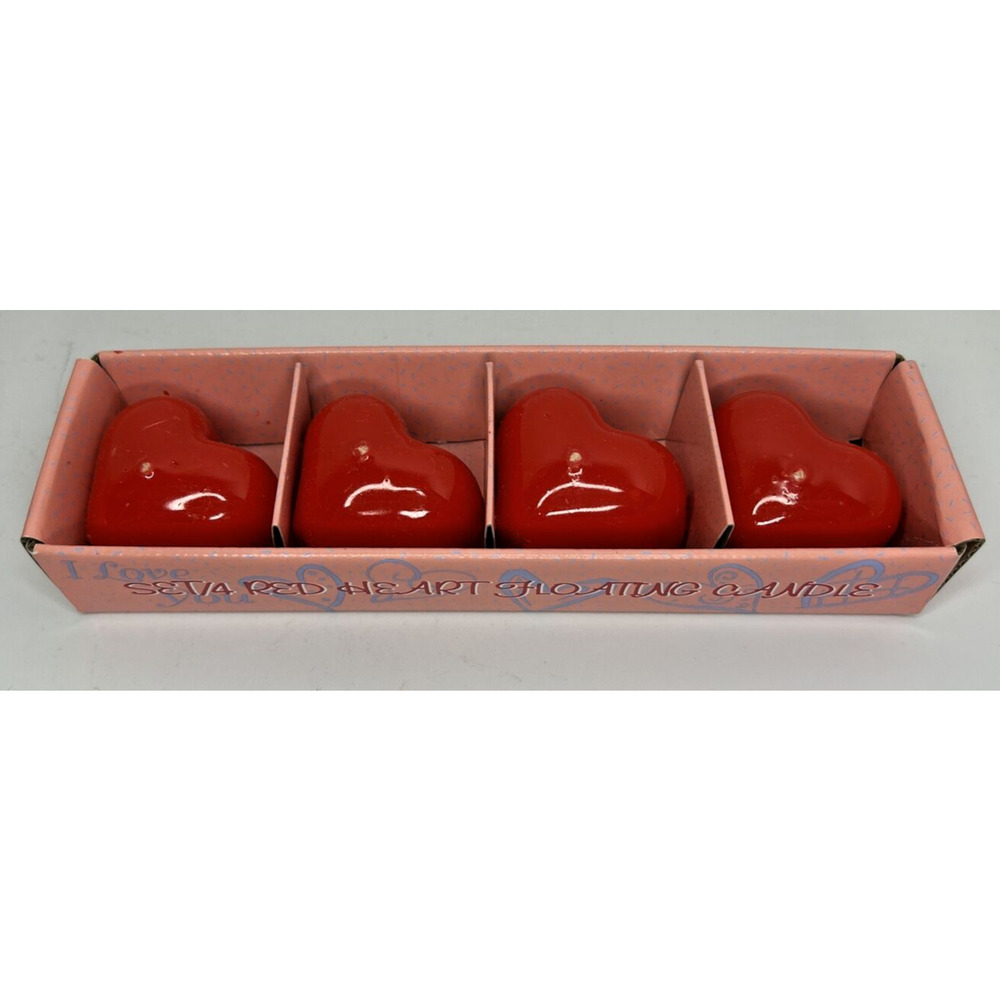 Vintage Wal-Mart Valentine's Day Heart Candles Set of 4 New SKU H402